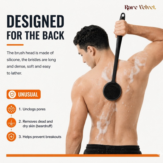 Rare Valvet™ Silicone Back Scrubber – Deep Clean Exfoliating Body Brush for Smooth Skin